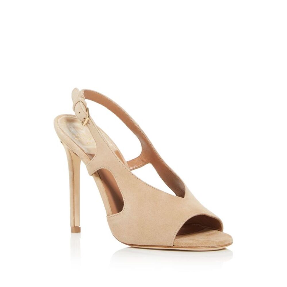 LAURENCE DACADE Womens Beige Cutouts Alice Stiletto Leather Slingback Sandal 39